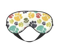 Máscara de ojos suave para dormir con estampado de huellas de perro, cómoda y ajustable para dormir