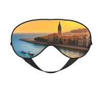 Máscara de ojos suave Sunset in Barcelona. Unisex, cómoda y transpirable, adecuada para el descanso diario. Te ayuda a entrar rápidamente en un sueño profundo.