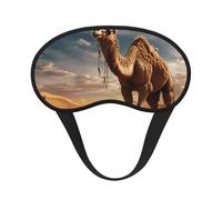 Máscara de ojos suave y lavable con estampado de camello y arena del desierto para adultos, para bloqueo de luz, siesta, cara, dormir, viajes, cubierta