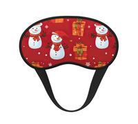 Máscara de ojos suave y lavable con estampado de muñeco de nieve para adultos, para bloqueo de luz, siesta, cara, dormir, viajes, regalo de Navidad