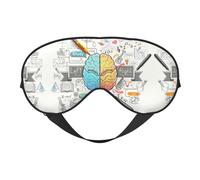 Máscara de ojos suave y transpirable con estampado de cerebro humano, bloqueo de luz, correa ajustable, máscara de dormir para viajes, trabajo nocturno, oficina
