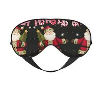 Máscara de ojos suave y transpirable con estampado de Feliz Navidad, bloqueo de luz, correa ajustable, máscara de dormir para viajes, trabajo nocturno, oficina
