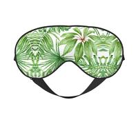Máscara de ojos suave y transpirable con estampado de hojas de plátano y palmera tropical, bloqueo de luz, correa ajustable, máscara de dormir para viajes, trabajo nocturno, oficina