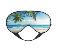 Máscara de ojos suave y transpirable con estampado de palmera tropical hawaiana, bloqueo de luz, correa ajustable, máscara de dormir para viajes, trabajo nocturno, oficina