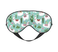 Máscara de ojos suave y transpirable para dormir, llama tropical, alpaca, cactus, estampado de flores, bloqueo de luz, correa ajustable, máscara de dormir para viajes, trabajo nocturno, oficina