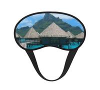 Máscara de ojos Tahiti Beach con borde negro, con buen efecto de sombreado, es una opción ideal para viajes, meditación, etc