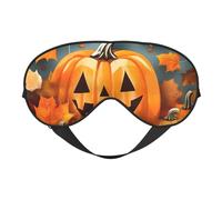 Máscara de ojos transpirable con estampado de calabaza, diseño de hojas de otoño, para el día de Acción de Gracias, ideal para camping, meditación, yoga