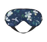 Máscara de ojos transpirable con estampado de hierba y paloma de cobertura completa, elegante, ajustable, siesta, noche, ambiente reparador