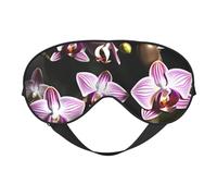 Máscara de ojos transpirable con estampado de orquídea de campana, elegante, ajustable, para siesta, noche, ambiente reparador