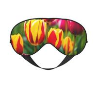 Máscara de ojos transpirable con estampado de tulipanes rosas, para viajes, camping, meditación, yoga, etc