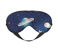 Máscara de ojos transpirable de cubierta completa, diseño de cielo estrellado, universo, elegante, ajustable, siesta, noche, ambiente reparador