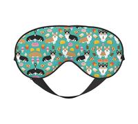 Máscara de ojos ultra suave con estampado de corgi, bloqueo de luz, para dormir profundo, viajes, uso doméstico