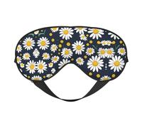 Máscara de ojos ultra suave con estampado de margaritas florales, bloqueo de luz, para dormir profundo, viajes, uso doméstico