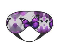 Máscara de ojos ultra suave con estampado de mariposa y flor morada, para una comodidad óptima y un sueño reparador