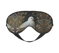 Máscara de ojos ultra suave que bloquea la luz con estampado de hierba y paloma, para una comodidad óptima y un sueño reparador