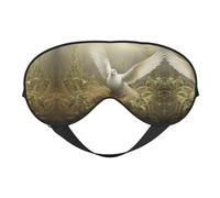 Máscara de ojos ultra suave que bloquea la luz con estampado de hierba y paloma, para una comodidad óptima y un sueño reparador