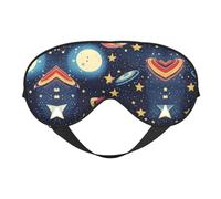 Máscara de ojos ultra suave que bloquea la luz con estampado espacial de cielo estrellado, para una comodidad óptima y un sueño reparador