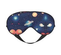 Máscara de ojos ultra suave que bloquea la luz con estampado espacial de cielo estrellado, para una comodidad óptima y un sueño reparador