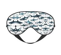 Máscara de ojos ultrasuave que bloquea la luz con patrón de tiburón con varios gestos, para una comodidad óptima y un sueño reparador
