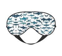 Máscara de ojos ultrasuave que bloquea la luz con patrón de tiburón con varios gestos, para una comodidad óptima y un sueño reparador