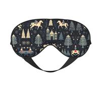 Máscara de ojos unisex con estampado de árbol de ciervo de casa, suave, cómoda, para viajes, yoga, trabajo por turnos