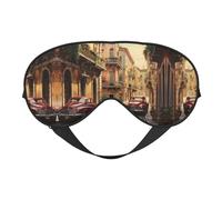 Máscara de ojos unisex con estampado de calle italiana, suave y cómoda, para viajes, yoga, trabajo por turnos