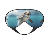Máscara de ojos unisex con estampado de delfín animal, suave, cómoda, para viajes, yoga, trabajo por turnos