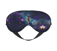 Máscara de ojos unisex con estampado de libélula de galaxia, ultrasuave, bloquea la luz, para una comodidad óptima para dormir