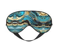 Máscara de ojos unisex con estampado de mármol azul turquesa y dorado, ultra suave, bloqueo de luz para un sueño óptimo y cómodo