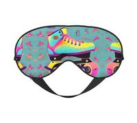 Máscara de ojos unisex con estampado de patines coloridos ultrasuave, bloqueo de luz para un sueño óptimo y cómodo