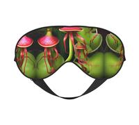 Máscara de ojos unisex con estampado de plantas carnívoras, ultra suave, bloqueo de luz para un sueño óptimo y cómodo
