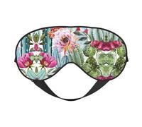 Máscara de ojos unisex ultra suave con estampado de rosas suculentas y cactus para una comodidad óptima para dormir