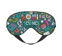 Máscara de ojos versátil con diseño de ciencia de dibujos animados, cobertura completa, ayuda para dormir, ligera, transpirable, viajes, camping
