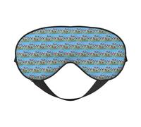Máscara de ojos versátil con estampado de amapolas en el cielo, máscara suave reversible para meditación y viajes, unisex