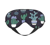 Máscara de ojos versátil con estampado de plantas suculentas de cactus, cobertura completa, ayuda para dormir, ligera, transpirable, viajes, camping