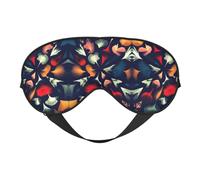 Máscara de ojos versátil con estampado de plumas, suave para dormir, doble cara, para yoga, camping, máscara de ojos suave para dormir