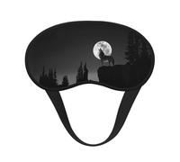 Máscara de ojos Wolf Night Moon impresa con borde negro, con buen efecto de sombreado, es una opción ideal para viajes, meditación, etc