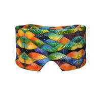 Máscara de ojos y orejeras ajustables con diseño de escamas de pez arcoíris, diadema unisex para dormir de lado (26.8 x 4.3 pulgadas), cubierta cómoda para viajes en interiores y exteriores, para