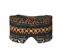 Máscara de ojos y orejeras ajustables con textura étnica tribal africana, diadema unisex para dormir de lado (26.8 x 4.3 pulgadas), cubierta cómoda para viajes en interiores y exteriores, para yoga,