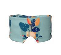 Máscara de ojos y orejeras ajustables de bambú con diseño de tortuga azul y naranja, diadema unisex para dormir de lado (26.8 x 4.3 pulgadas), cubierta cómoda para viajes en interiores y exteriores,
