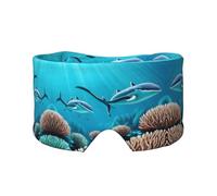Máscara de ojos y orejeras ajustables para dormir con ballenas de mar profundo, diadema unisex para dormir de lado (26.8 x 4.3 pulgadas), cubierta cómoda para viajes en interiores y exteriores, para