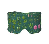 Máscara de ojos y orejeras ajustables para dormir con diseño de flores y plantas, diadema unisex para dormir de lado (26.8 x 4.3 pulgadas), cubierta cómoda para viajes en interiores y exteriores, para