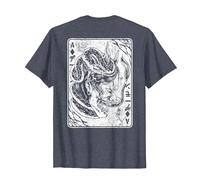 Máscara de Oni Japonesa de Demonio Bushido de Samurai Camiseta, Hombre, Azul Jaspeado, 4XL
