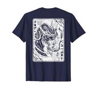 Máscara de Oni Japonesa de Demonio Bushido de Samurai Camiseta, Hombre, Azul Marino, 3XL