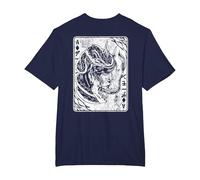Máscara de Oni Japonesa de Demonio Bushido de Samurai Camiseta, Hombre Tallas Grandes, Azul Marino, 3X Alto