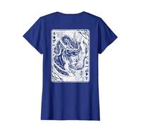 Máscara de Oni Japonesa de Demonio Bushido de Samurai Camiseta, Mujer, Azul Real, 3XL