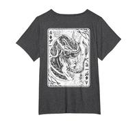 Máscara de Oni Japonesa de Demonio Bushido de Samurai Camiseta, Mujer Tallas Grandes, Jaspeado Oscuro, 2XL Grande