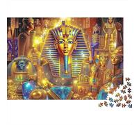 Máscara de Oro de Faraón Egipcio Puzzle de 1000 Piezas Papel para Adultos Arte de Civilización Antigua Juego de Puzzle 1000 Piezas Relajante Hogar Regalo 38x26cm/1000pcs