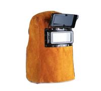 Máscara de oscurecimiento automático, máscara soldadura piel vaca agrandada, chal, por arco argón, casco secundaria(A-usually)