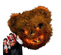 Máscara de oso de terror brillante - Cubierta de cara de animal ajustable, accesorio de disfraz LED, Cosplay Prop de Halloween | Máscara Espeluznante Para Mejorar Los Eventos Nocturnos de